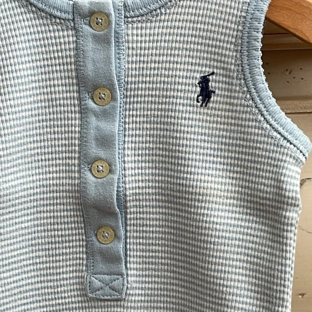 RALPH LAUREN STRIPPED RIBBED COTTON ONE PIECE BODYSUIT